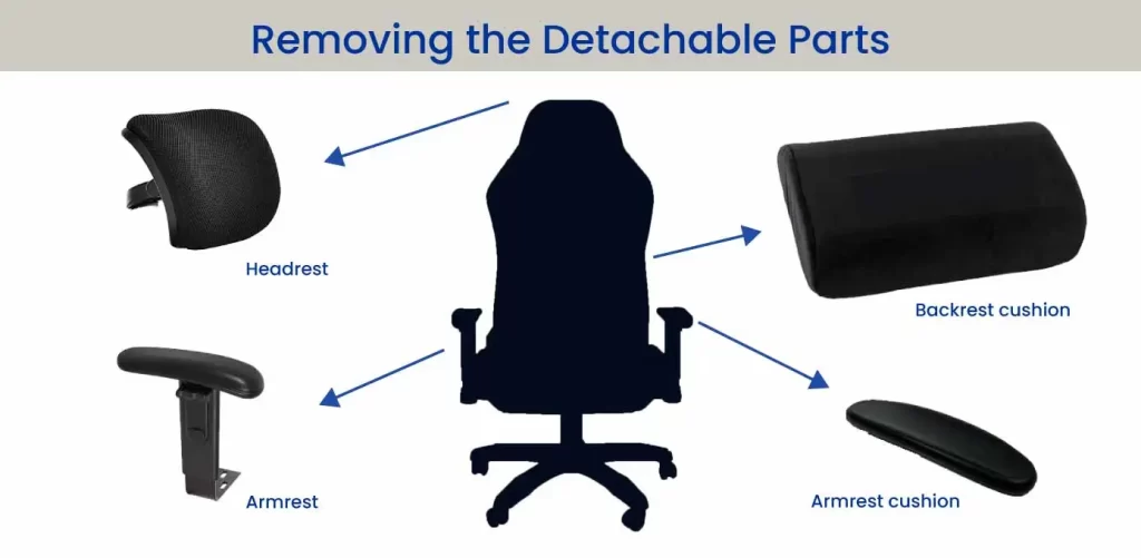 Removing the Detachable Parts of chair